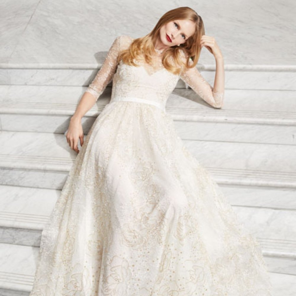MARCHESA | Glitter Tulle Sweetheart Illusion Gown